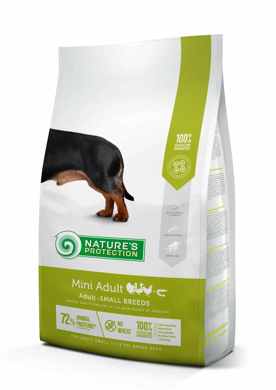 Сухий корм для дорослих собак малих порід Mini Adult Small Breeds Nature's Protection 7.5 кг (м'ясо птиці)
