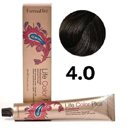 Стійка крем-фарба Farmavita Life Color Plus 4.0 Каштановий 100 мл, фото 1