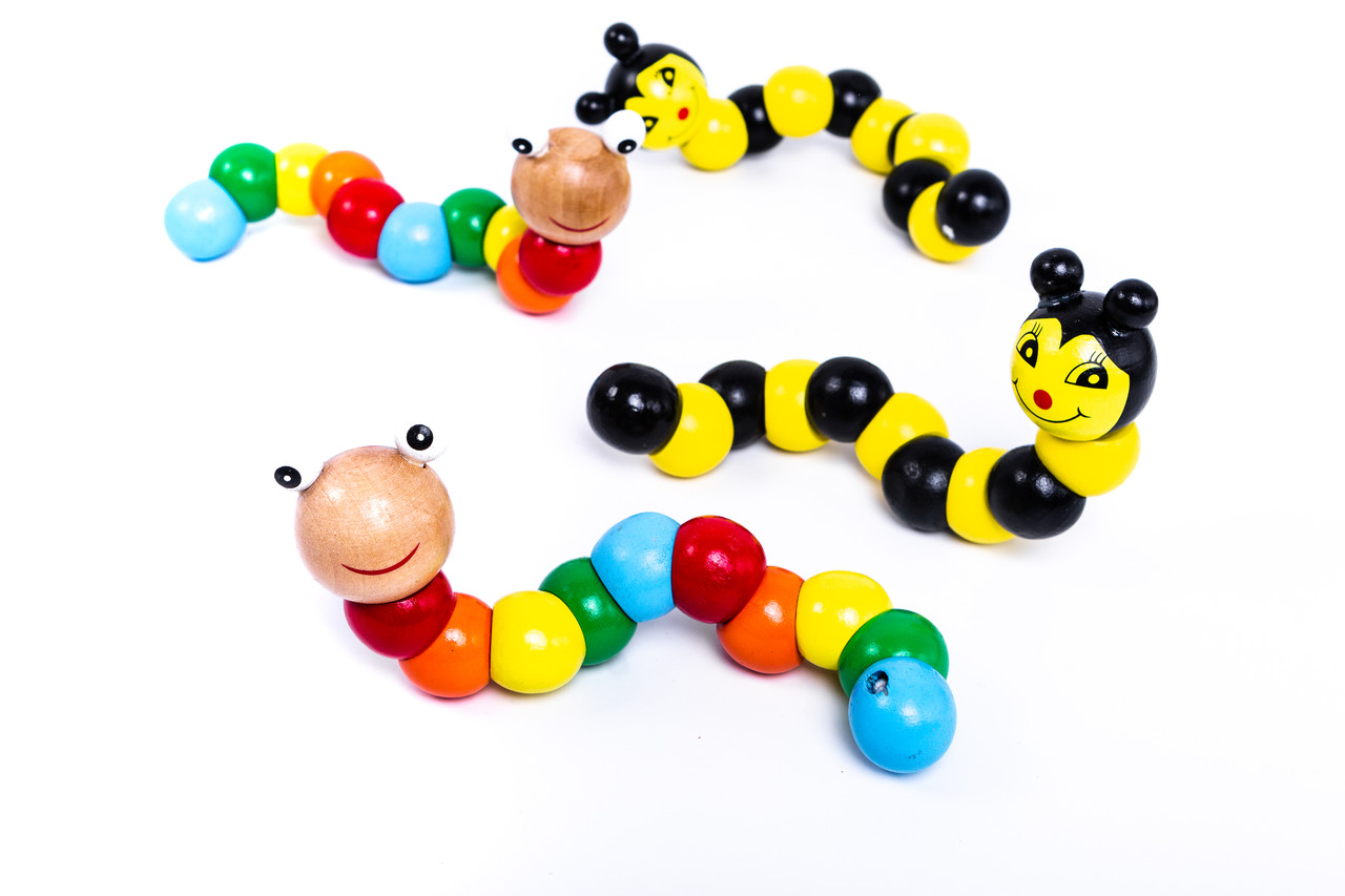 Дитяча дерев’яна змійка гусениця