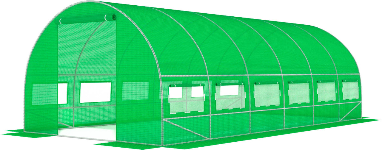 Садова теплиця парник з вікнами FunFit Garden 18m2 = 600х300х200 см (зелена) - фото 2 - id-p1769863893