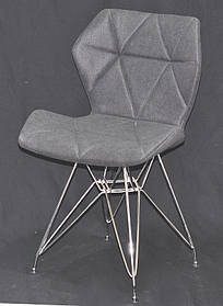 Стілець Greg CH-ML темно-сірий SH — 2 шеніл на хромованих ніжках, дизайн Charles&Ray Eames