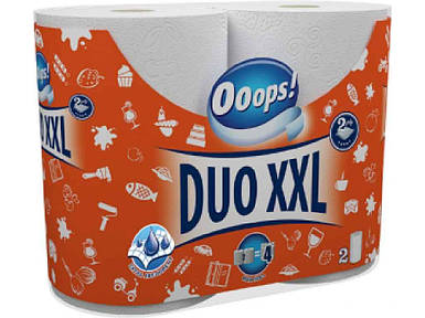 Рушники паперові 2-шарові Duo XXL 2шт 110 відривів ТМ Ooops! FG