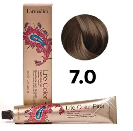 Стійка крем-фарба Farmavita Life Color Plus 7.0 Блондин 100 мл, фото 1