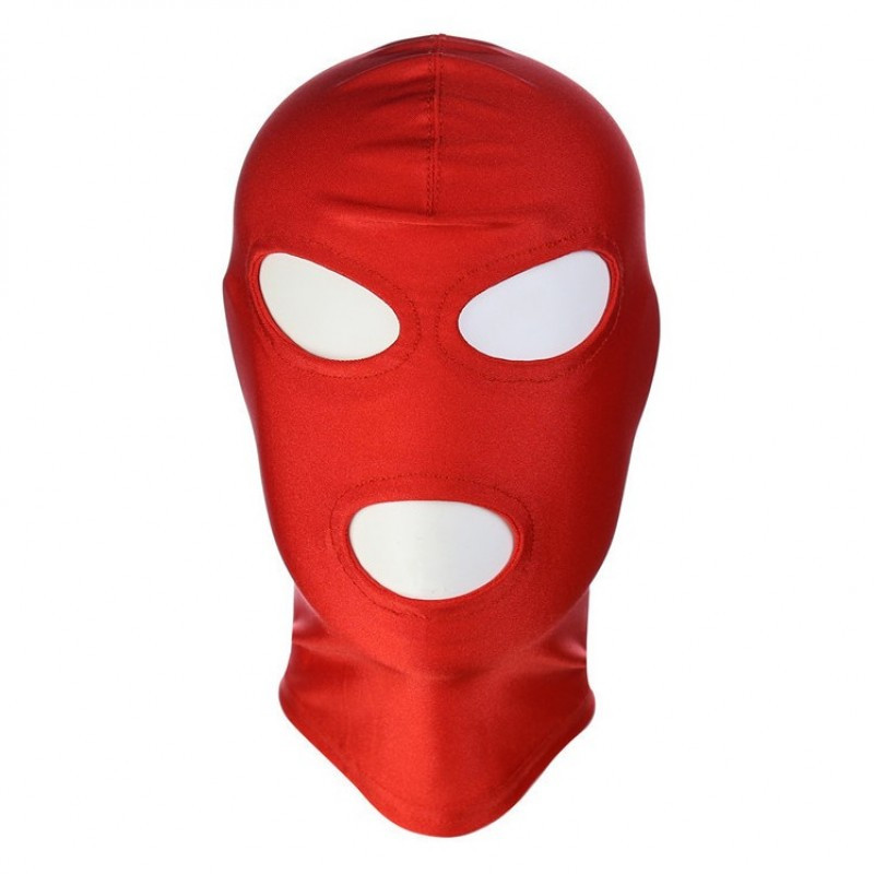 Фетиш маска червона відкрита рот і очі Hood Showing Mouth and Eyes | Puls69, фото 1
