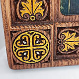 Ікона різьблена Петро і Февронія з декором 28х22 см, фото 2