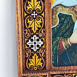 Ікона різьблена Петро і Февронія з декором 28х22 см, фото 4