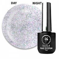 База світловідбиваюча Saga Professional Fiery Base 07 срібло з блискітками, 9 мл