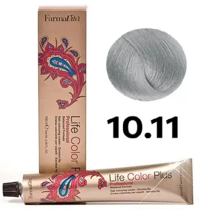 Стійка крем-фарба Farmavita Life Color Plus 10.11 Платиновий блондин інтенcивно-попелястий 100 мл, фото 1