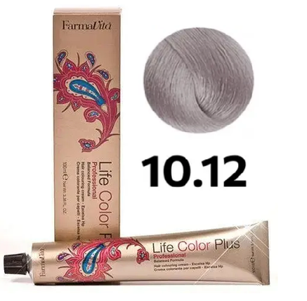 Стійка крем-фарба Farmavita Life Color Plus 10.12 Платинoвий блондин пeплинно-пepламyтpoвий 100 мл, фото 1
