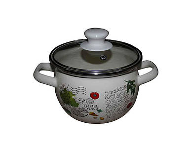 Каструля емальована 3,5л/0 сфер. з н/ж обідком Фуд Вояж (I819135) інд.уп. ТМ IDILIA FG