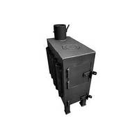 Печка-буржуйка с радиатором и варочной поверхностью на дровах 3кВт, 450х230х600мм СИЛА 960012