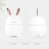Ультразвуковий зволожувач повітря Humidifiers Rabbit 2 в 1, 300 мл., нічник з підсвічуванням, Кролик, фото 3