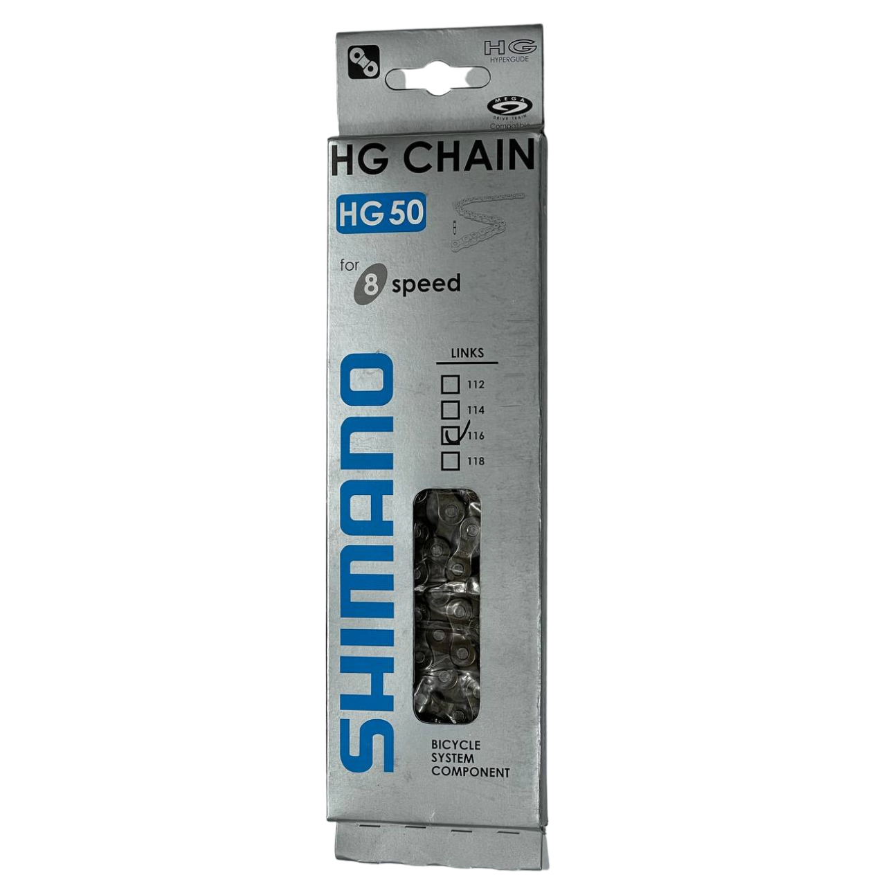 Ланцюг велосипедний SHIMANO HG50 розмір 1/2"х3/32", 116 ланок, 8 швидкостей