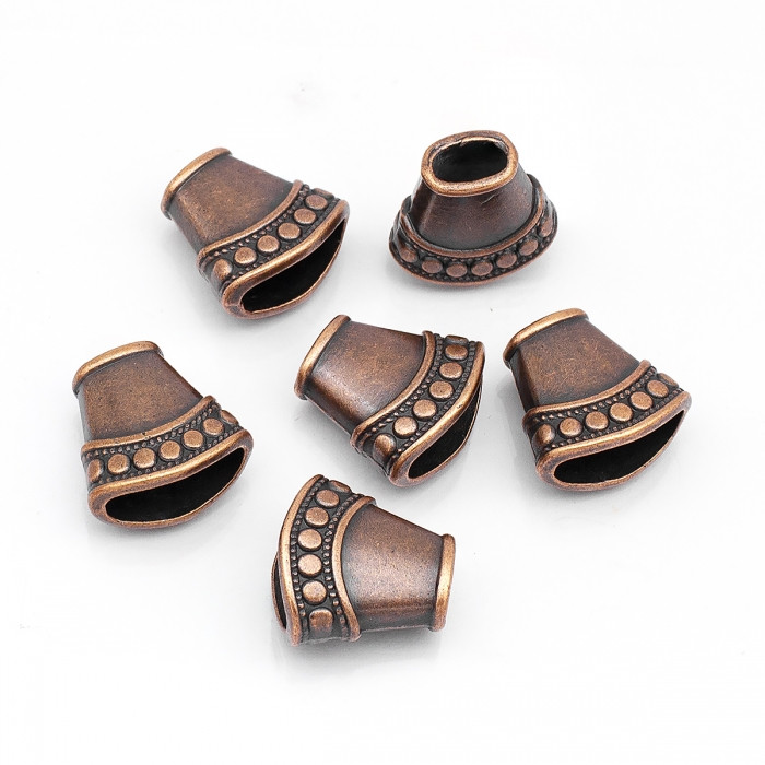 Конус Шапочки для Намистин, Металеві, Колір Мідний, 15.5х16х9мм, Отвір 4мм, 6 шт, фото 1