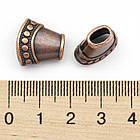 Конус Шапочки для Намистин, Металеві, Колір Мідний, 15.5х16х9мм, Отвір 4мм, 6 шт, фото 4