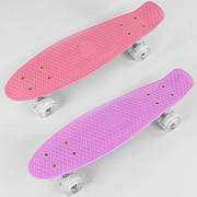 Скейт для дівчинки пенніборд Рожевий (2 види, дека 55 см, колеса зі світлом) Best Board 3805