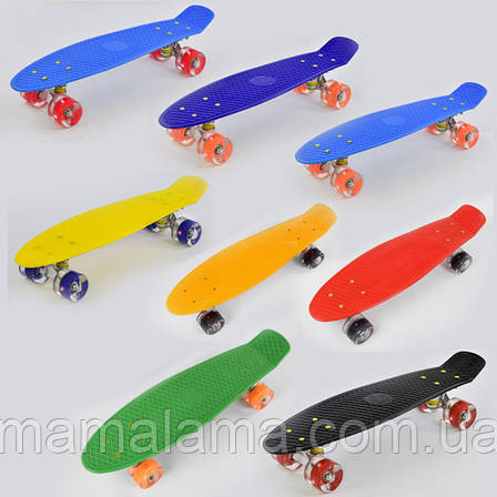 Скейт для хлопчика пенніборд (8 кольорів, дека 55 см, колеса зі світлом) Best Board 1705, фото 2