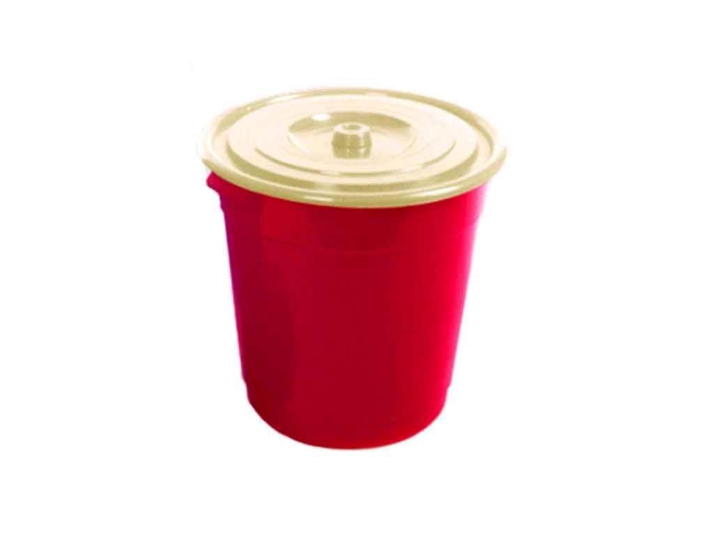 Відро пластикове 25л з кришкою червоне ТМ КОНСЕНСУС