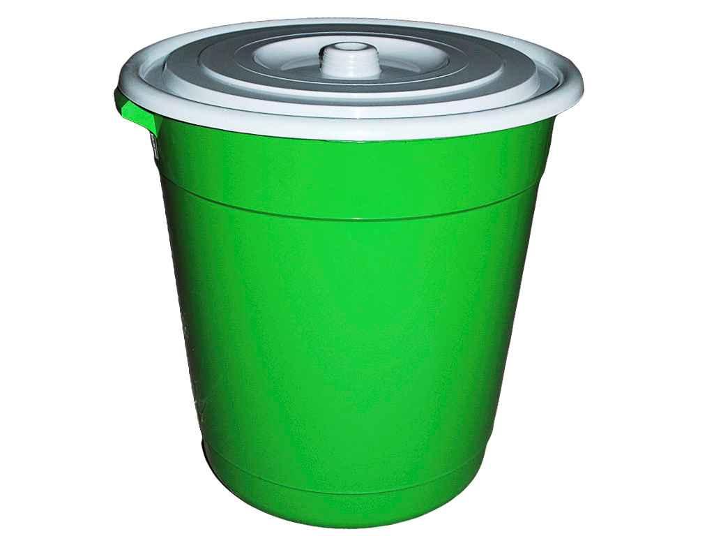 Відро пластикове 50л з кришкою зелене ТМ КОНСЕНСУС FG