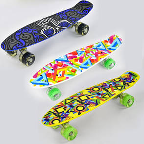 Пенніборд скейт для дитини від 5 років (3 види, дека 55 см, колеса зі світлом) Best Board 11002, фото 2