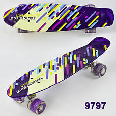 Пенніборд скейт для дівчинки від 5 років (4 види, дека 55 см, колеса зі світлом) Best Board 5490, фото 2