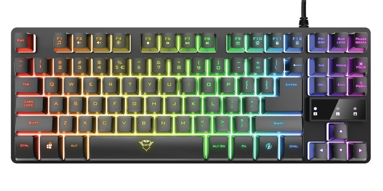Клавіатура провідна ігрова Trust GXT 833 Thado TKL USB Чорний (23724_TRUST)