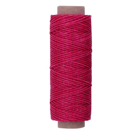 Нитка рожева вощена 0,8 мм для ручного шиття плоска для шкіри 50 м, фото 2