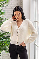 Стильна модна жіноча кофта на гудзиках "Ненсі" Базова якісна тепла повсякденна жіноча кофта