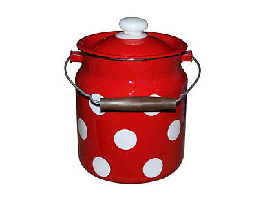 Бідон емальований 3,3л/4 Білий горох (червоний) (I0612/4) ТМ IDILIA FG