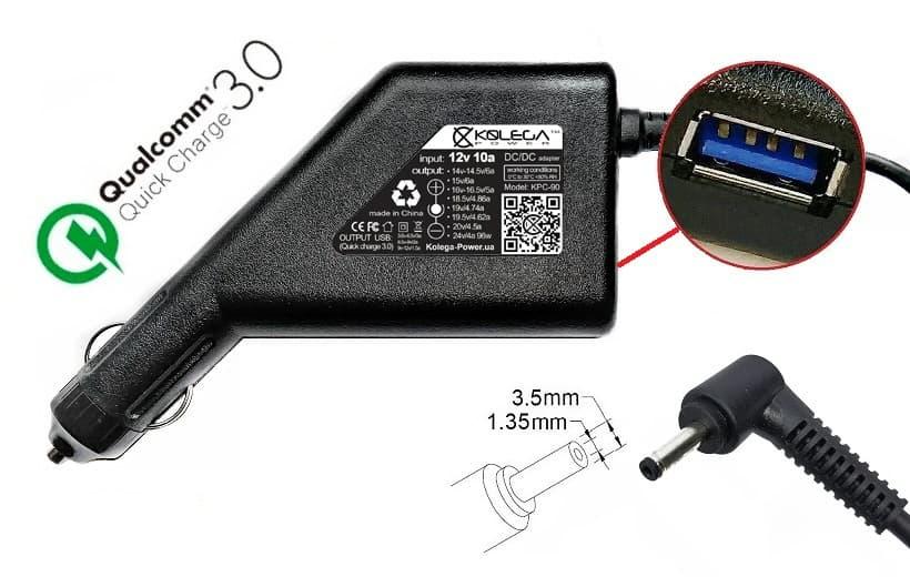 Блок живлення до ноутбука Asus 19v 3.42a 65w 3.5x1.35mm (Kolega-Power (Авто)) 12 міс.гар.