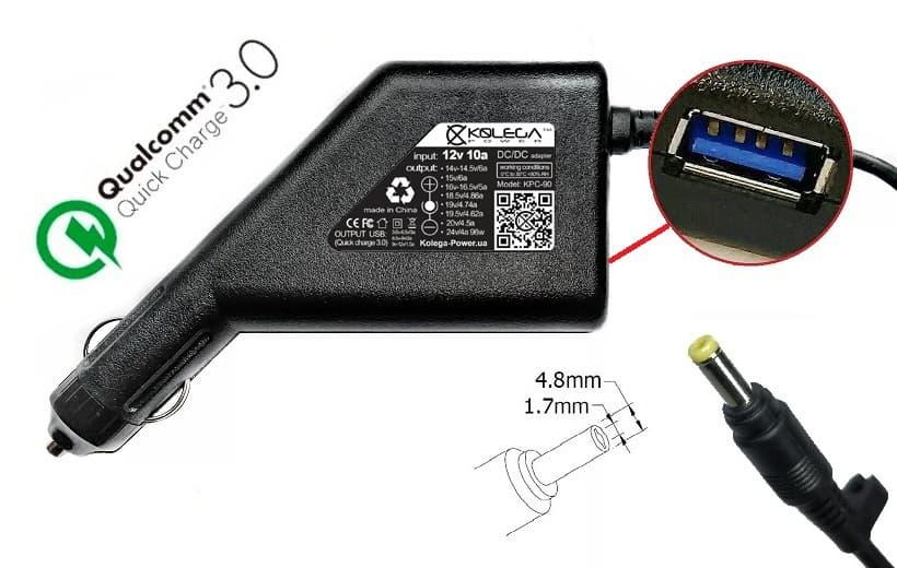 Блок живлення до ноутбука HP 19v 1.58a 30w 4.8x1.7mm (Kolega-Power (Авто)) 12 міс.гар.