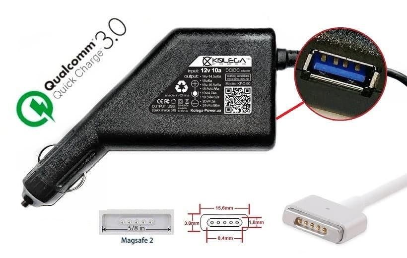 Блок живлення до ноутбука Apple 14.85v 3.05a 45w MagSafe 2 (Kolega-Power (Авто)) 12 міс.гар.