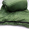 Спальний мішок до 0 градусів, 210×75см, Олива Тактичний теплий спальник-ковдра з капюшоном, фото 8