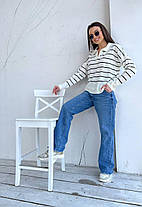 Легкий жіночий джемпер поло в тонку смужку Ssch2030, фото 4