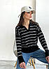 Легкий жіночий джемпер поло в тонку смужку Ssch2030, фото 6