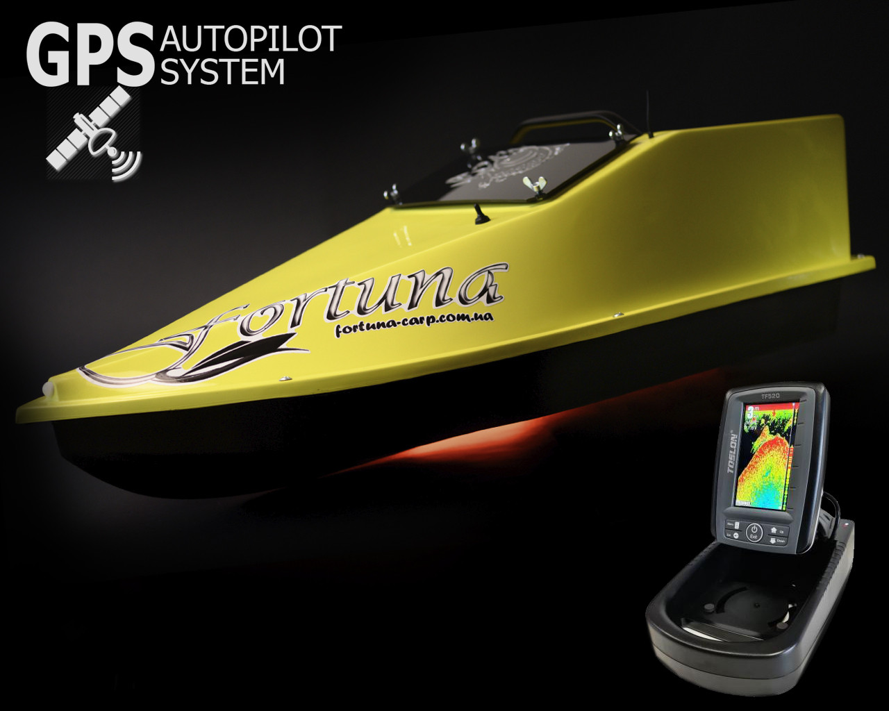 GPS (Maxi Cortex), Ехолот Toslon TF520, Професійний кораблик Фортуна (34000 mAh)
