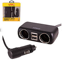 Разветвитель прикуривателя Voin SC-2004L (2 Гнезда + USB 2400MA)