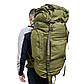 Тактичний рюкзак із підсумками на 70 л A21 (65х16х35 см)/Армійський чоловічий рюкзак — олива, фото 2