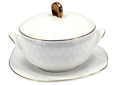 Бульйонниця фарфор + блюдо 350мл 4,25 Снігова Королева 606215-А ТМ INTEROS