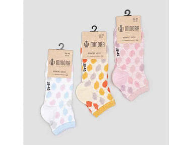 Шкарпетки жіночі арт. 0315,розмір 36-40,3шт/уп колір в асорт. ТМ MINORA FG