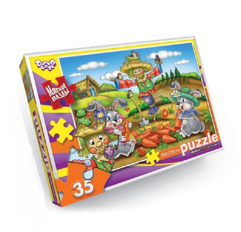 М'які пазли S35-10-01…16, Danko Toys, на 35 елементів, класичні, дитячі, казка, розвиваюча гра для дітей