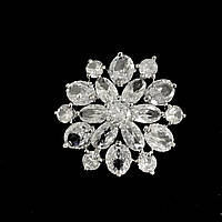 Цирконієвий ґудзик із вушком 21 мм*1 шт., колір Crystal