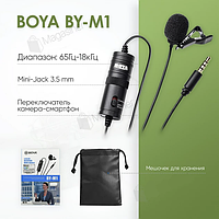 Микрофон петличка boya by-m1, Петличный микрофон для смартфона, пк, айфона, телефона, Радио петличка 3.5