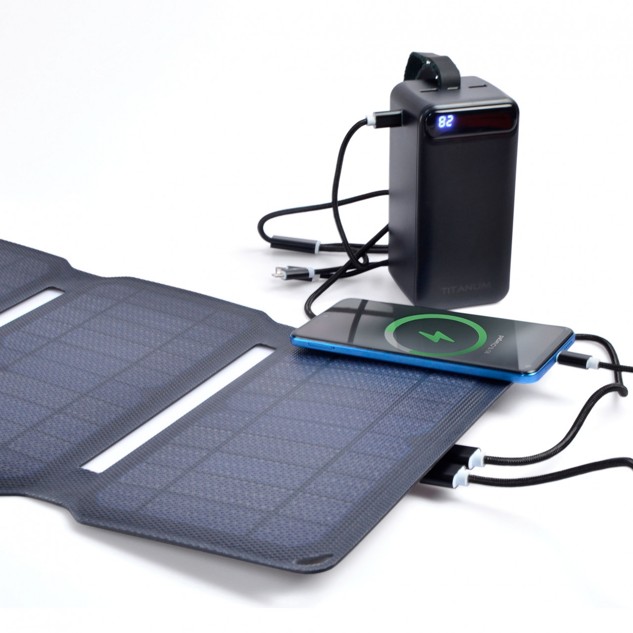 Портативное зарядное устройство солнечная панель 15W - фото 5 - id-p1770009543