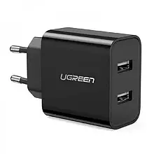 Зарядний пристрій для мікрофона Ugreen CD104 Black 2xUSB 15W/3.1A max