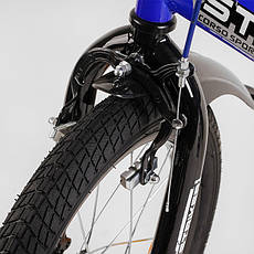 Велосипед двоколісний для хлопчика 95-115 см, 16 дюймів, Синій, доп. колеса, CORSO EX-16007, фото 3