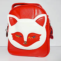 Рюкзак- сумка детский для девочки красный лисенок