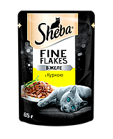 Влажный корм для кошек Sheba Fine Flakes с курицей в желе 85 г