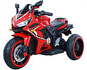 Дитячий мотоцикл на акумуляторі 3-х колісний, електромотоцикл червоний, фото 4