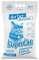 Наполнитель для кошачьего туалета SuperCat стандарт Древесный впитывающий 6+1 кг (12 л)